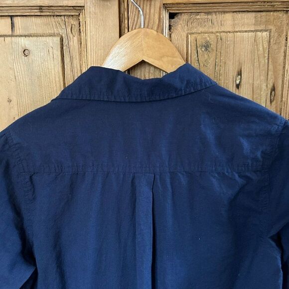 Southern Frock XS Navy Blue Long Sleeve Half Button Blouse‎ Lightweight Tunic - Picture 7 of 9